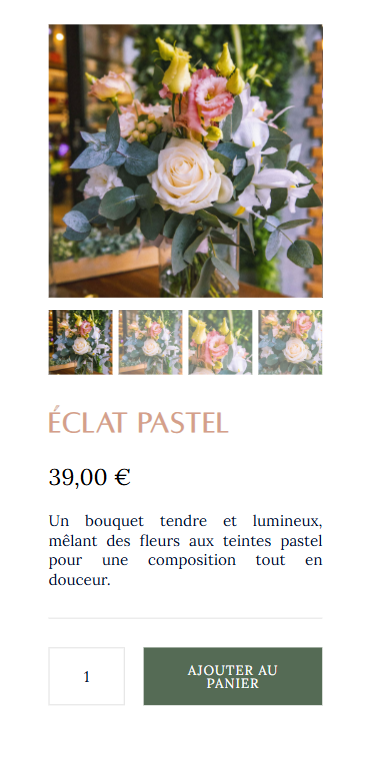 capture d'écran du site fictif Capucine&Mimosa